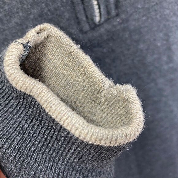 Carnoustie Dark Gray Black Wool Blend Pullover Sweater Lg Long Sleeves 1/4 Zip - Picture 13 of 16